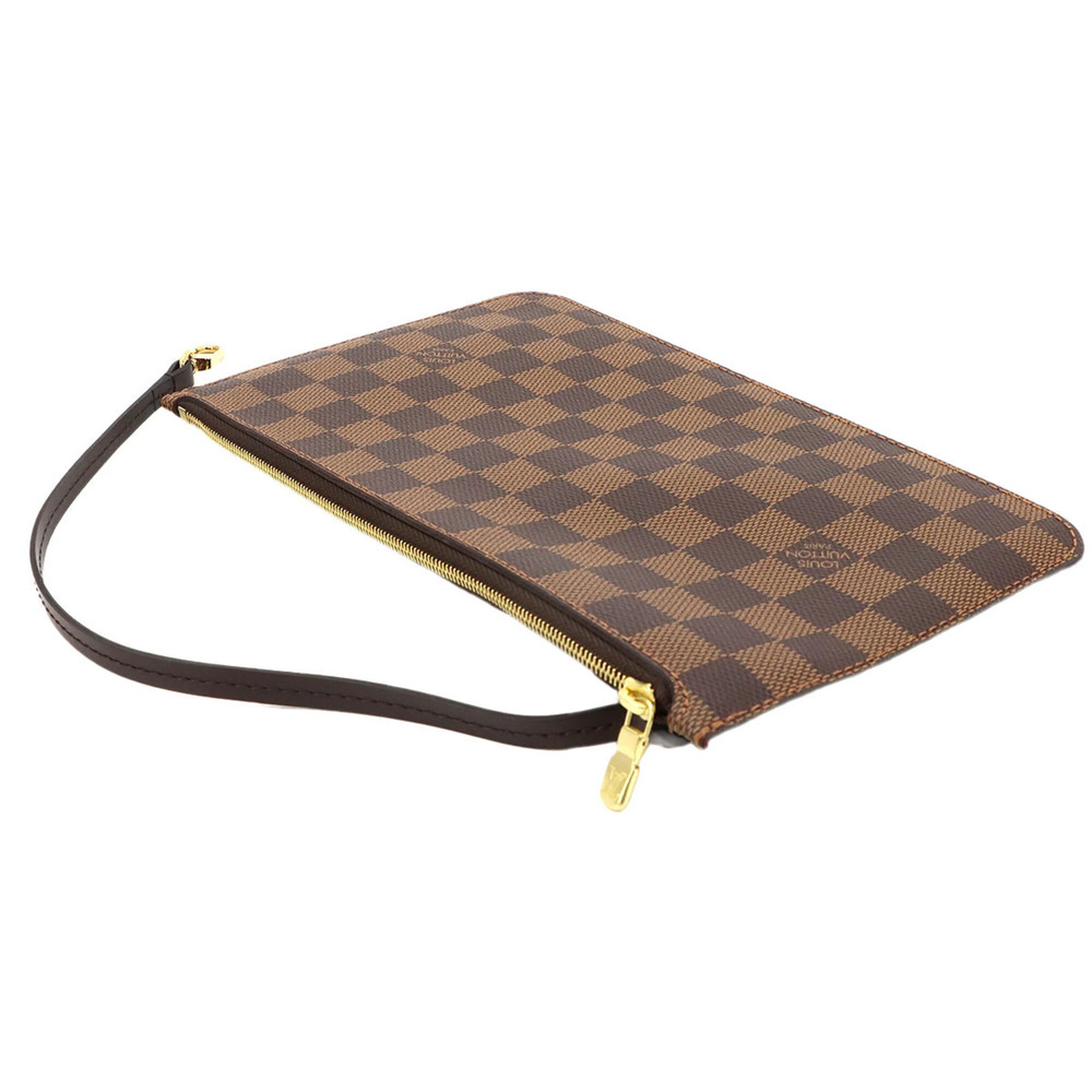 LOUIS VUITTON Brown Damier Leather Neverfull Pouch - Picture 4 of 7
